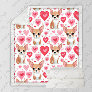 Infinite Fawn and White Chihuahua Love Soft Warm Fleece Blanket-Blanket-Blankets, Chihuahua, Home Decor-3