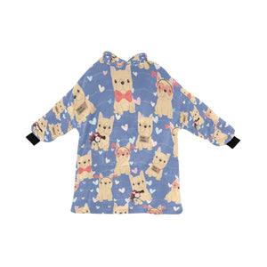 Infinite Fawn French Bulldog Love Blanket Hoodie for Women-Apparel-Apparel, Blankets-CornflowerBlue-ONE SIZE-3