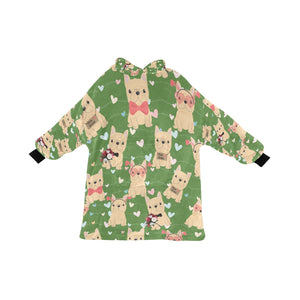Infinite Fawn French Bulldog Love Blanket Hoodie for Women-Apparel-Apparel, Blankets-OliveDrab-ONE SIZE-9