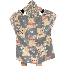 Load image into Gallery viewer, Infinite Fawn French Bulldog Love Blanket Hoodie for Women-Apparel-Apparel, Blankets-14