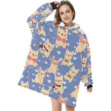 Load image into Gallery viewer, Infinite Fawn French Bulldog Love Blanket Hoodie for Women-Apparel-Apparel, Blankets-7