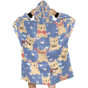 Infinite Fawn French Bulldog Love Blanket Hoodie for Women-Apparel-Apparel, Blankets-6