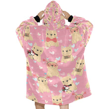 Load image into Gallery viewer, Infinite Fawn French Bulldog Love Blanket Hoodie for Women-Apparel-Apparel, Blankets-5