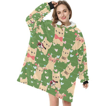 Load image into Gallery viewer, Infinite Fawn French Bulldog Love Blanket Hoodie for Women-Apparel-Apparel, Blankets-8