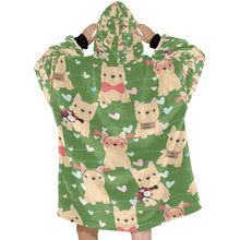Load image into Gallery viewer, Infinite Fawn French Bulldog Love Blanket Hoodie for Women-Apparel-Apparel, Blankets-11