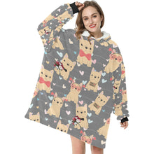 Load image into Gallery viewer, Infinite Fawn French Bulldog Love Blanket Hoodie for Women-Apparel-Apparel, Blankets-15