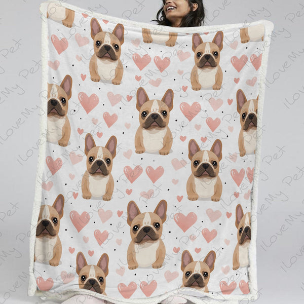 Infinite Fawn French Bulldog Love Soft Warm Fleece Blanket