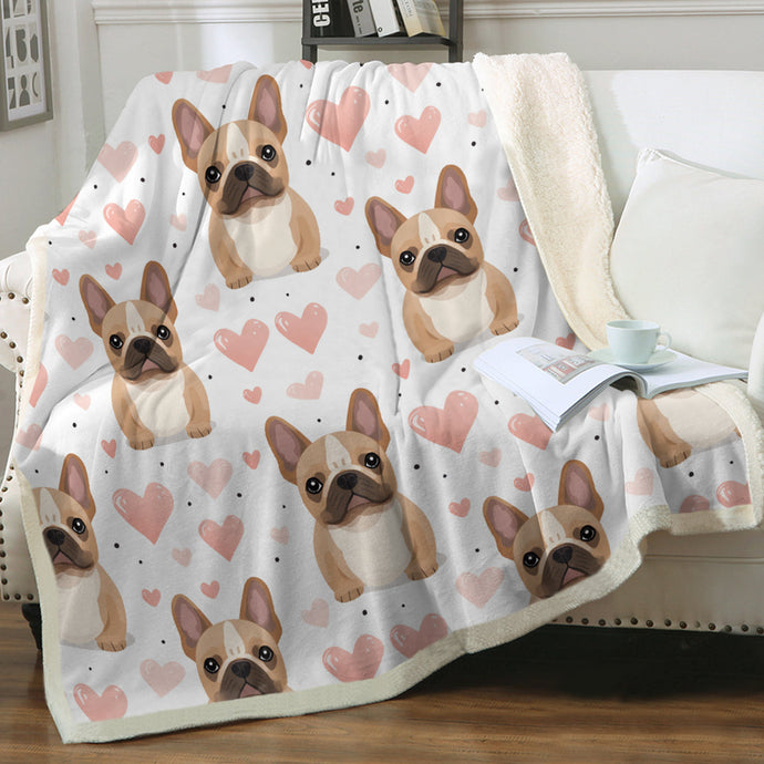 Infinite Fawn French Bulldog Love Soft Warm Fleece Blanket-Blanket-Blankets, French Bulldog, Home Decor-Small-1