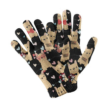 Load image into Gallery viewer, Infinite Fawn French Bulldog Love Touch Screen Gloves-Accessories-Accessories, Dog Dad Gifts, Dog Mom Gifts, French Bulldog, Gloves-Black-2