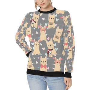 Infinite Fawn French Bulldog Love Women's Sweatshirt-Apparel-Apparel, French Bulldog, Sweatshirt-Gray-XS-11