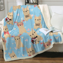 Load image into Gallery viewer, Infinite Fawn Frenchies Love Soft Warm Fleece Blanket - 4 Colors-Blanket-Blankets, French Bulldog, Home Decor-17