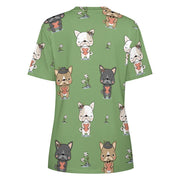 Infinite French Bulldog Love All Over Print Women's Cotton T-Shirt - 4 Colors-Apparel-Apparel, French Bulldog, Shirt, T Shirt-11