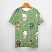 Infinite French Bulldog Love All Over Print Women's Cotton T-Shirt - 4 Colors-Apparel-Apparel, French Bulldog, Shirt, T Shirt-12