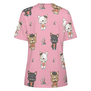 Infinite French Bulldog Love All Over Print Women's Cotton T-Shirt - 4 Colors-Apparel-Apparel, French Bulldog, Shirt, T Shirt-7