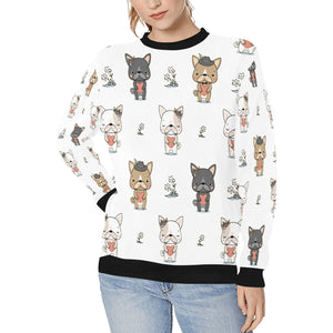 Infinite French Bulldog Love Women's Sweatshirt-Apparel-Apparel, French Bulldog, Sweatshirt-White-XS-9