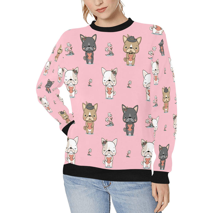 Infinite French Bulldog Love Women's Sweatshirt-Apparel-Apparel, French Bulldog, Sweatshirt-Pink-XS-1