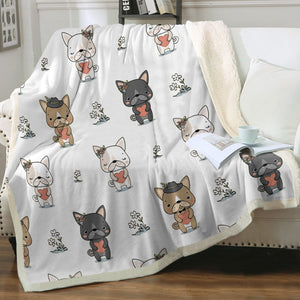 Infinite French Bulldogs Love Soft Warm Fleece Blanket - 4 Colors-Blanket-Blankets, French Bulldog, Home Decor-16