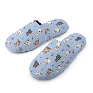 Infinite Frenchie Love Women's Cotton Mop Slippers-Accessories, Dog Mom Gifts, French Bulldog, Slippers-14