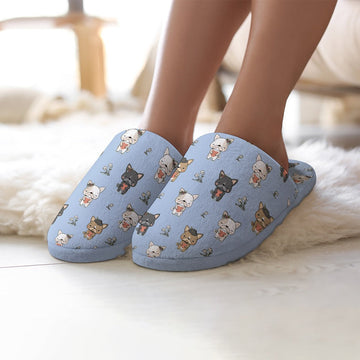 Infinite Frenchie Love Women's Cotton Mop Slippers-Accessories, Dog Mom Gifts, French Bulldog, Slippers-19