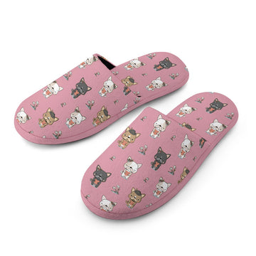 Infinite Frenchie Love Women's Cotton Mop Slippers-Accessories, Dog Mom Gifts, French Bulldog, Slippers-2