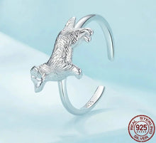 Load image into Gallery viewer, Infinite Golden Retriever Love Silver Ring-SCR952-E-5