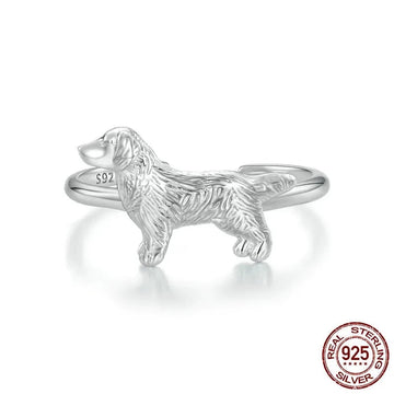Infinite Golden Retriever Love Silver Ring 360x