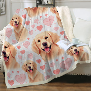 Infinite Golden Retriever Love Soft Warm Fleece Blanket-Blanket-Blankets, Golden Retriever, Home Decor-Small-1