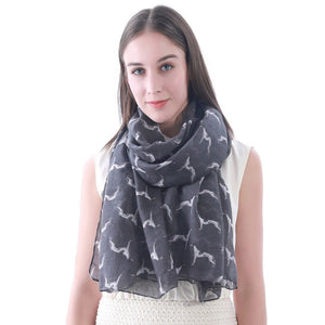 Infinite Greyhound Love Womens Scarves-Accessories-Accessories, Dogs, Greyhound, Scarf, Whippet-Dark Grey-1