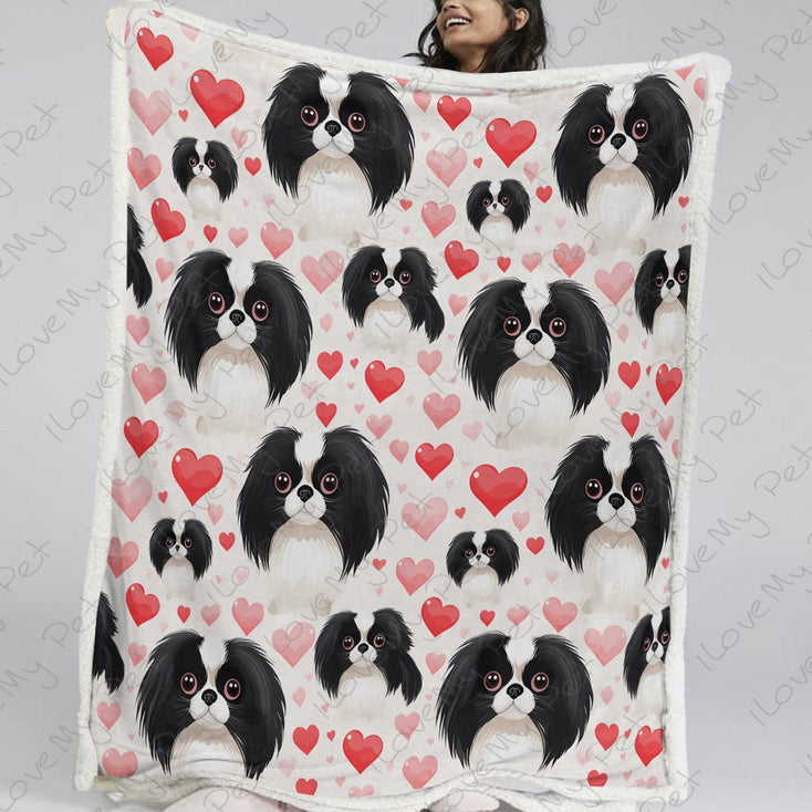 Infinite Japanese Chin Love Soft Warm Fleece Blanket-Blanket-Blankets, Home Decor, Japanese Chin-2