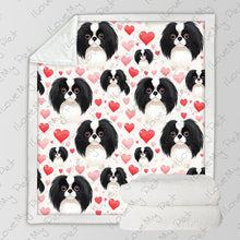 Load image into Gallery viewer, Infinite Japanese Chin Love Soft Warm Fleece Blanket-Blanket-Blankets, Home Decor, Japanese Chin-3