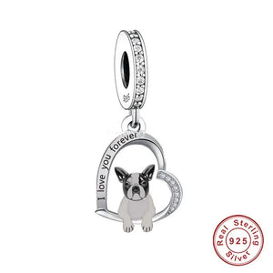 Infinite Pied French Bulldog Love Silver Charm Pendant-Dog Themed Jewellery-French Bulldog, Jewellery, Pendant-2