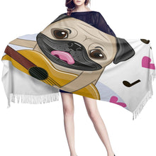 Load image into Gallery viewer, Infinite Pug Love Warm Winter ShawlsAccessoriesPug with Guitar