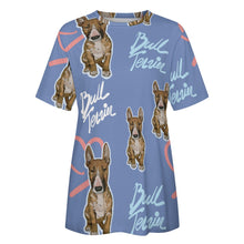 Load image into Gallery viewer, Infinite Red Bull Terrier Love All Over Print Women&#39;s Cotton T-Shirt - 4 Colors-Apparel-Apparel, Bull Terrier, Shirt, T Shirt-11