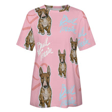 Load image into Gallery viewer, Infinite Red Bull Terrier Love All Over Print Women&#39;s Cotton T-Shirt - 4 Colors-Apparel-Apparel, Bull Terrier, Shirt, T Shirt-3