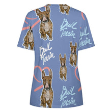 Load image into Gallery viewer, Infinite Red Bull Terrier Love All Over Print Women&#39;s Cotton T-Shirt - 4 Colors-Apparel-Apparel, Bull Terrier, Shirt, T Shirt-7