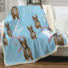Load image into Gallery viewer, Infinite Red Bull Terrier Love Soft Warm Fleece Blankets - 4 Colors-Blanket-Blankets, Bull Terrier, Home Decor-14