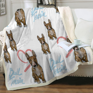 Infinite Red Bull Terrier Love Soft Warm Fleece Blankets - 4 Colors-Blanket-Blankets, Bull Terrier, Home Decor-Ivory-Small-2