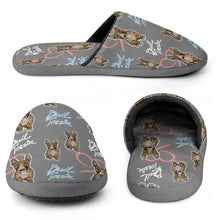 Load image into Gallery viewer, Infinite Red Bull Terrier Love Women&#39;s Cotton Mop Slippers-Accessories, Bull Terrier, Dog Mom Gifts, Slippers-12