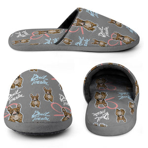 Infinite Red Bull Terrier Love Women's Cotton Mop Slippers-Accessories, Bull Terrier, Dog Mom Gifts, Slippers-12