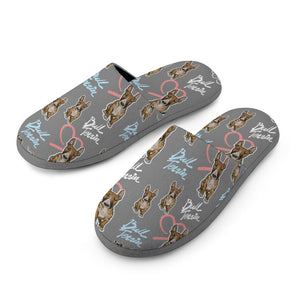 Infinite Red Bull Terrier Love Women's Cotton Mop Slippers-Accessories, Bull Terrier, Dog Mom Gifts, Slippers-16