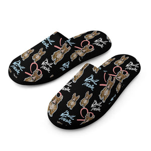 Infinite Red Bull Terrier Love Women's Cotton Mop Slippers-Accessories, Bull Terrier, Dog Mom Gifts, Slippers-5
