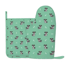 Load image into Gallery viewer, Infinite Schnauzer Love Oven Gloves-Kitchen Decor-Green-One Size-1
