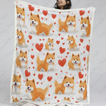 Load image into Gallery viewer, Infinite Shiba Inu Love Soft Warm Fleece Blanket-Blanket-Blankets, Home Decor, Siberian Husky-13