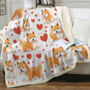 Infinite Shiba Inu Love Soft Warm Fleece Blanket-Blanket-Blankets, Home Decor, Siberian Husky-14