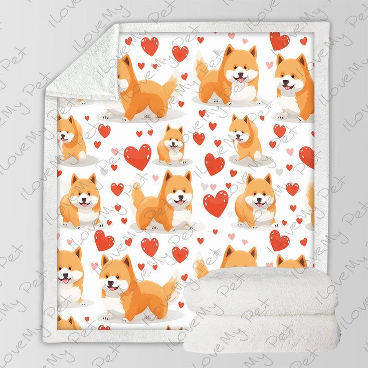 Infinite Shiba Inu Love Soft Warm Fleece Blanket-Blanket-Blankets, Home Decor, Siberian Husky-3