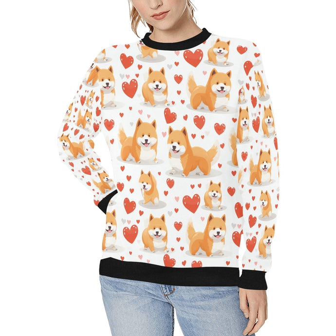 Infinite Shiba Inu Love Women's Sweatshirt-Apparel-Apparel, Shiba Inu, Shirt, Sweatshirt-White-S-1