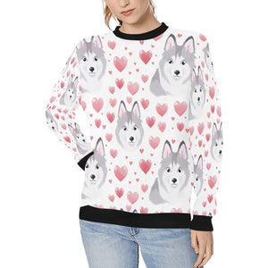 Infinite Husky Love women's sweartshirt-Apparel, Jewellery, Siberian Husky, Sweatshirt-White-XS-1