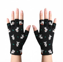 Load image into Gallery viewer, Infinite Westie Love Touch Screen Gloves-Accessories-Accessories,Dog Dad Gifts,Dog Mom Gifts,Gloves,West Highland Terrier-Black-Fingerless Gloves-2