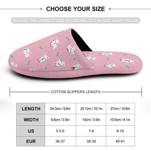 Infinite Westie Love Women's Cotton Mop Slippers-Accessories, Dog Mom Gifts, Slippers, West Highland Terrier-36-37_（5.5-6）-Pink-19