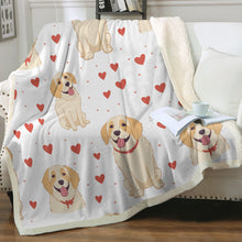 Load image into Gallery viewer, Infinite Yellow Labrador Love Soft Warm Fleece Blanket-Blanket-Blankets, Home Decor, Labrador-Small-1